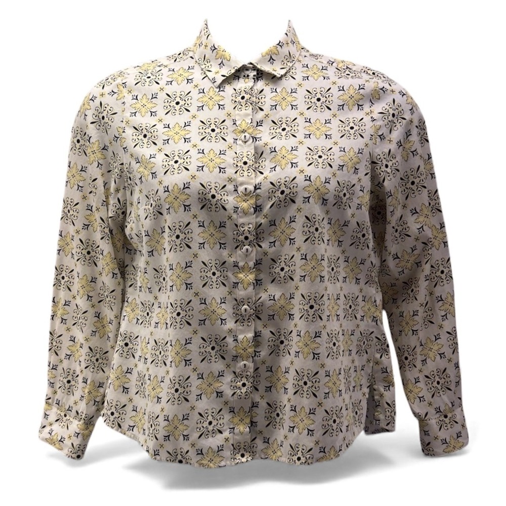Foxcroft Button Up‎ Top Cream 10P